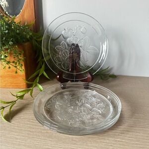 Elegant Glass Plates with Strawberry Design, Set of 4